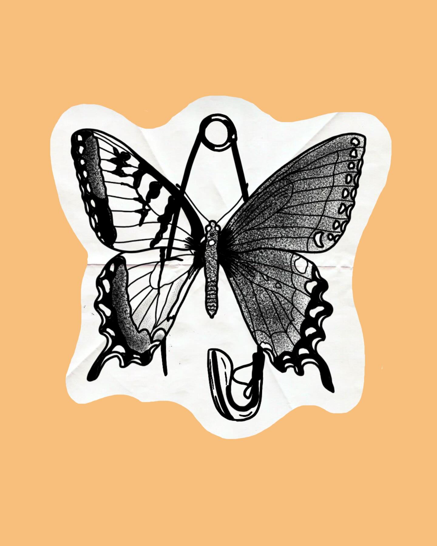 Pinned butterfly